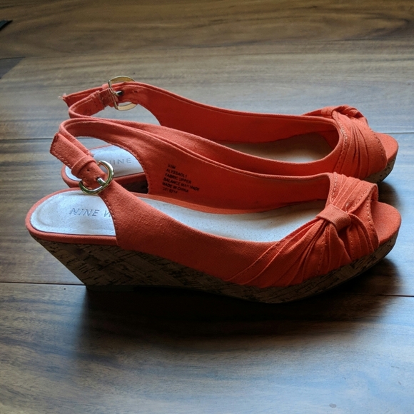 Nine West Peep Toe Slingback Wedges - Picture 3 of 5